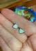 Curved Opal Triangle Posts | Sterling Silver Studs Earrings | Light Years