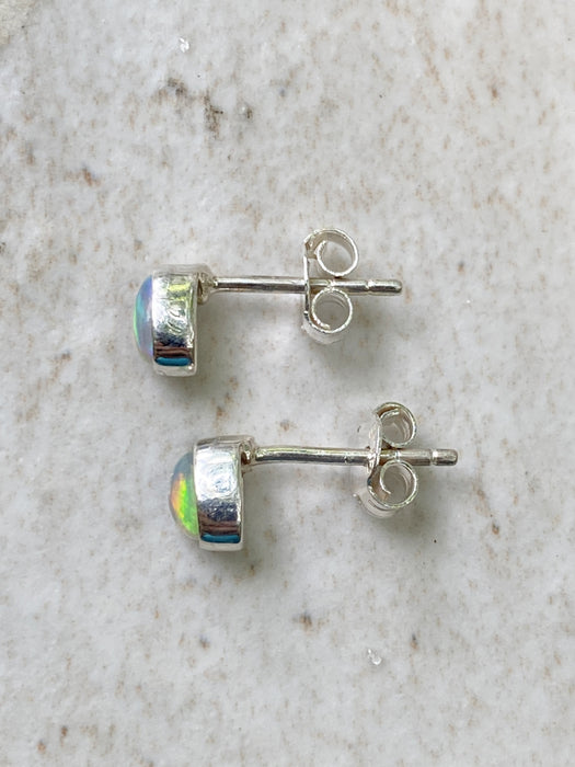 Petite Ethiopian Opal Posts | Sterling Silver Studs Earrings | Light Years