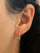 CZ Lined J-Hoops Posts | Gold Plated Studs Earrings | Light Years Jewelry