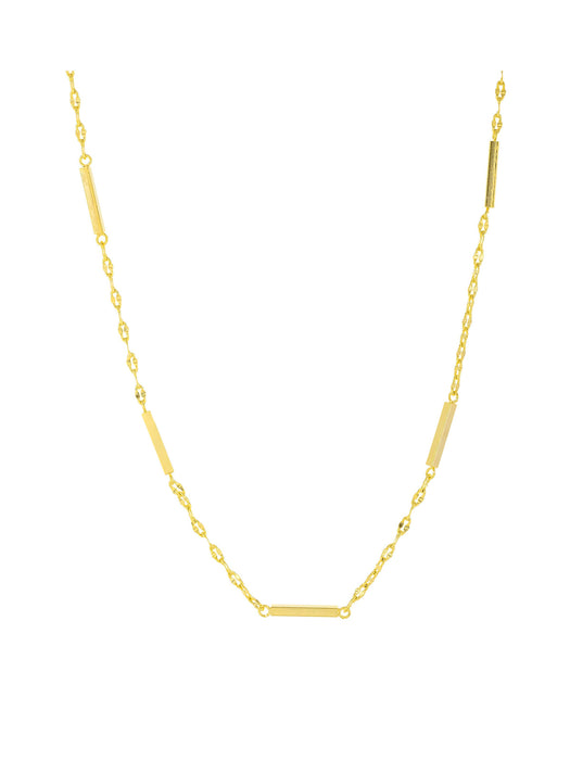 Decorative Bar Necklace | Gold Plated Chain | Light Years Jewelry