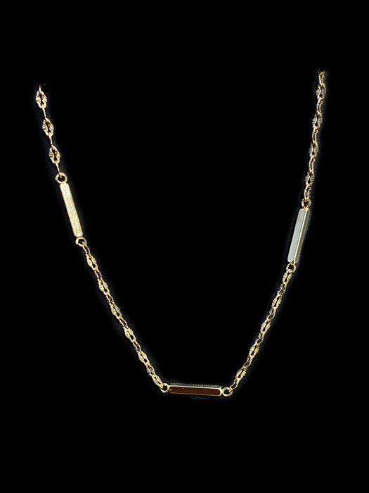 Decorative Bar Necklace | Gold Plated Chain | Light Years Jewelry