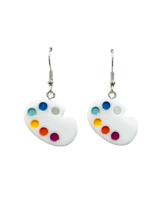 Painter's Palette Dangles | Artist Handmade Earrings | Light Years Jewelry