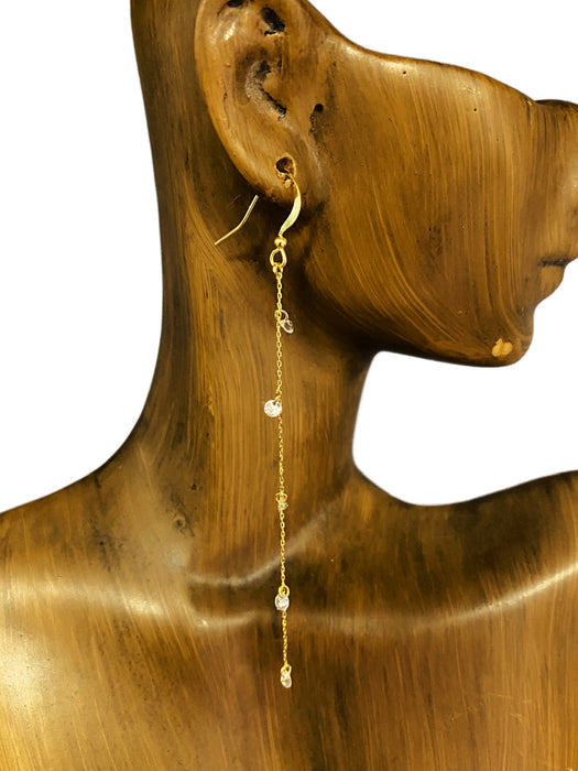 Crystal CZ Cascade Dangles | Gold Plated Earrings | Light Years Jewelry