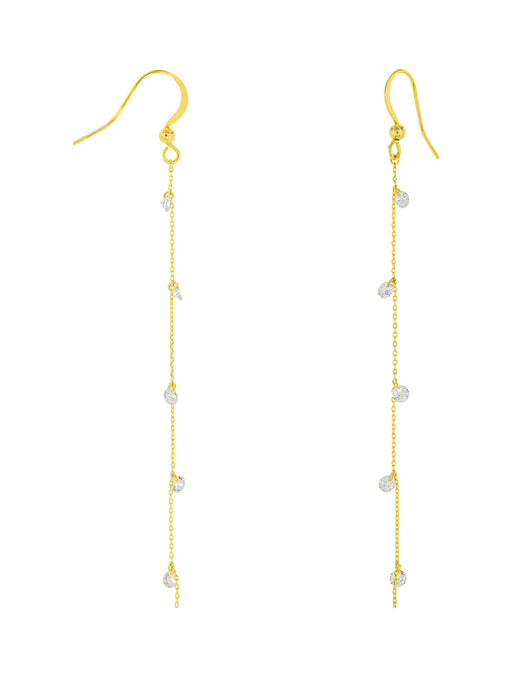 Crystal CZ Cascade Dangles | Gold Plated Earrings | Light Years Jewelry