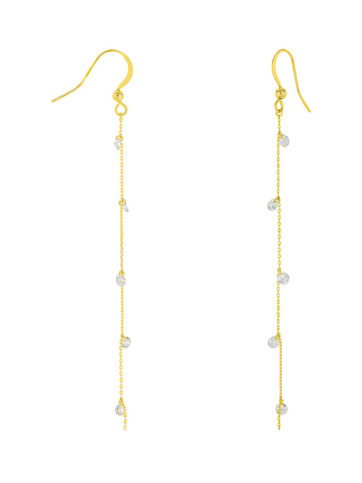 Crystal CZ Cascade Dangles | Gold Plated Earrings | Light Years Jewelry