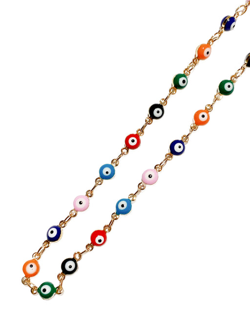 Multicolor Evil Eye Anklet | Gold Chain Amulet | Light Years Jewelry