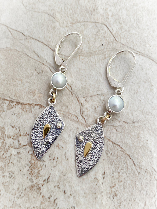 Abstract Gemstone Leaf Dangles | Sterling Silver Earrings | Light Years