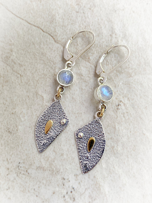 Abstract Gemstone Leaf Dangles | Sterling Silver Earrings | Light Years