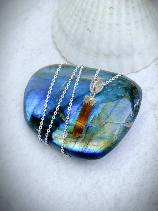 Gemstone Point Necklace | Sterling Silver Chain | Light Years Jewelry