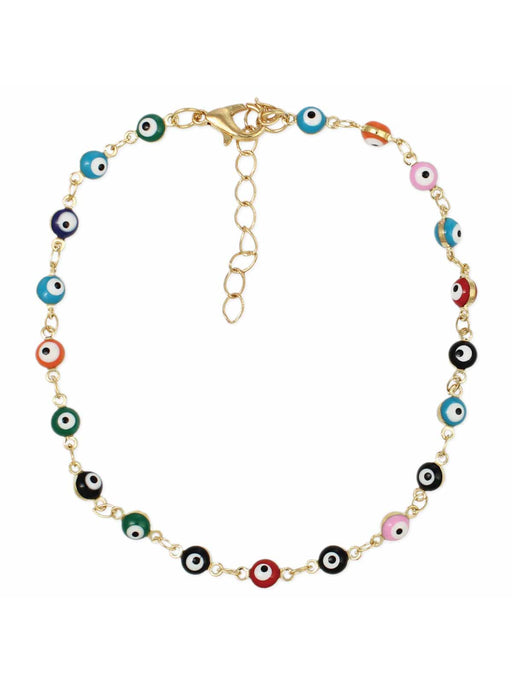Multicolor Evil Eye Anklet | Gold Chain Amulet | Light Years Jewelry