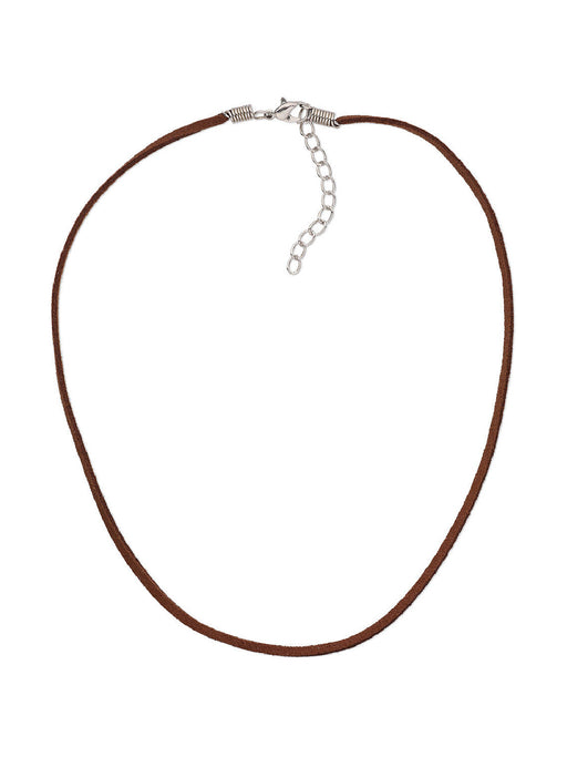 Adjustable Faux Suede Cord Necklace | Brown Black Pendant | Light Years