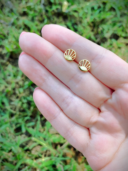 Golden Sunrise Posts by Tomas | 14kt Gold Vermeil Studs Earrings | Light Years