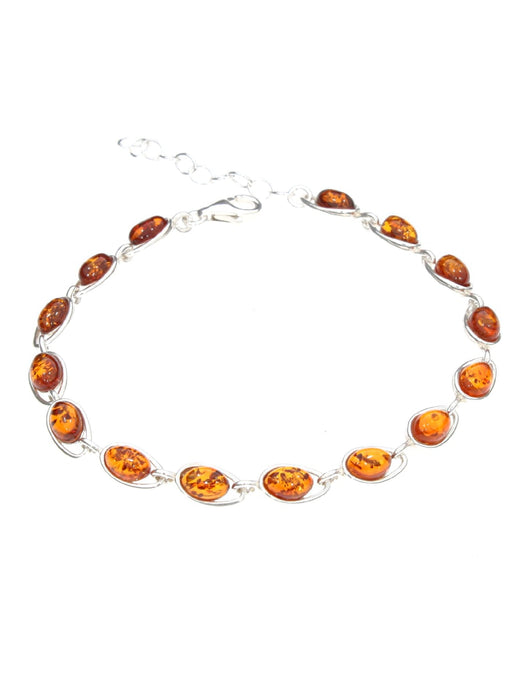 
Classic Cognac Baltic Amber Bracelet | Sterling Silver | Light Years Jewelry
