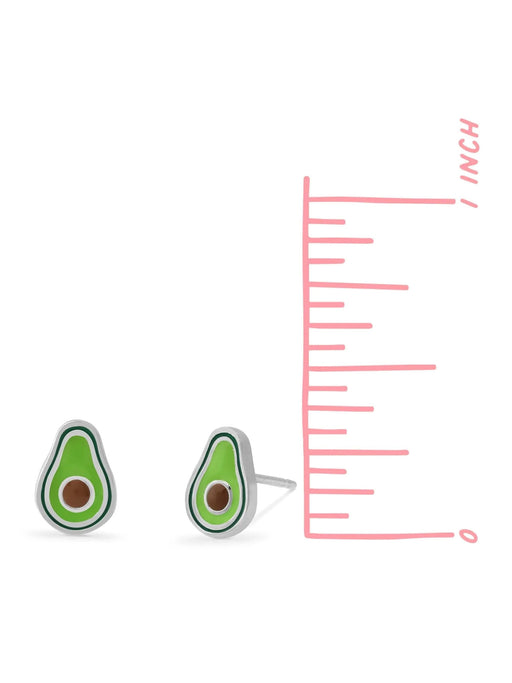 Enamel Avocado Posts by boma | Sterling Silver Studs Earrings | Light Years