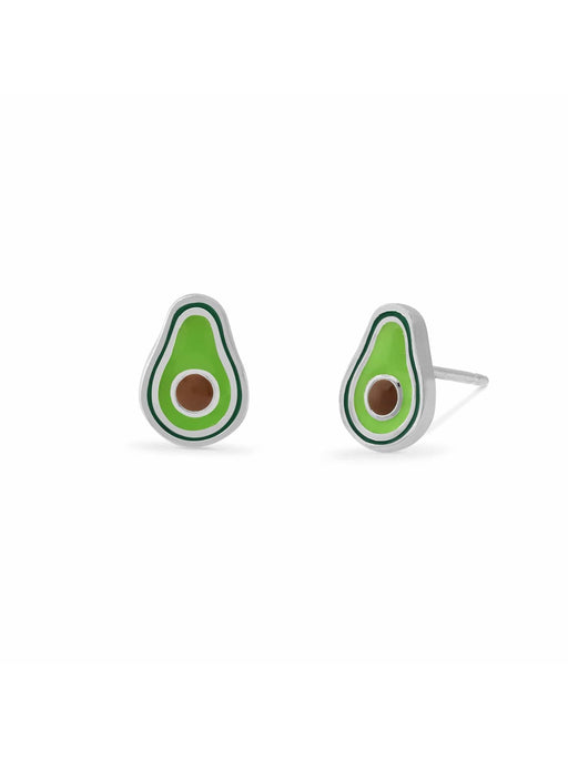 Enamel Avocado Posts by boma | Sterling Silver Studs Earrings | Light Years