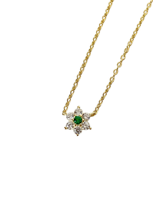 CZ Flower Necklace | Sterling Silver Gold Vermeil | Light Years Jewelry