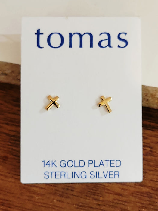 Petite Cross Posts by Tomas | Gold Vermeil Stud Earrings | Light Years Jewelry