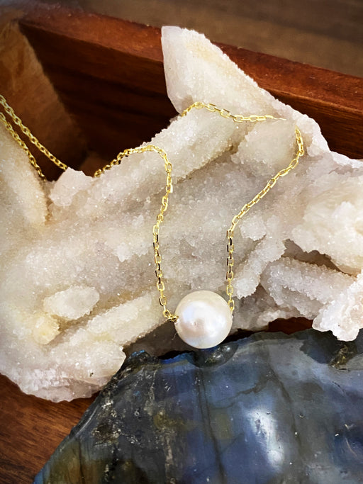 Floating Pearl Necklace | Gold Vermeil Sterling Silver | Light Years