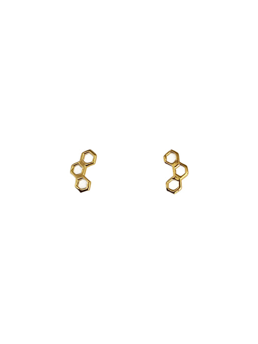 Golden Honeycomb Posts by Tomas | Gold Vermeil Stud Earrings | Light Years