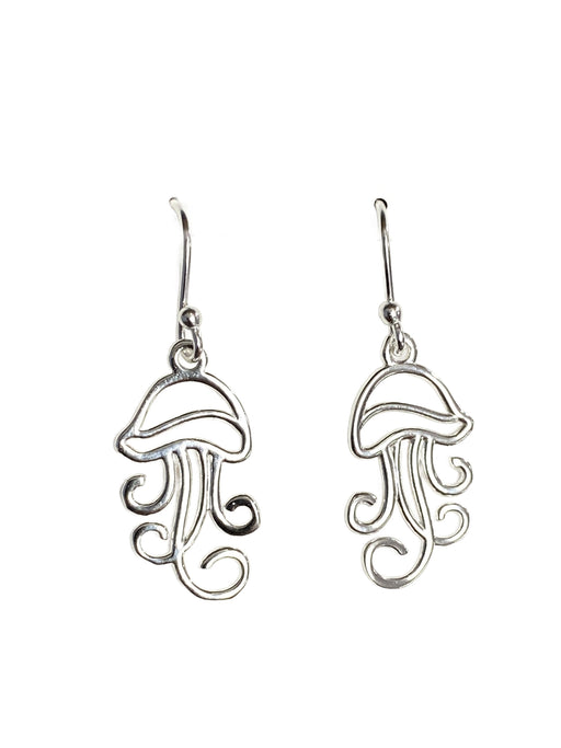 Jellyfish Outline Dangles by Tomas | Sterling Silver Earrings | Light Years Jewelry