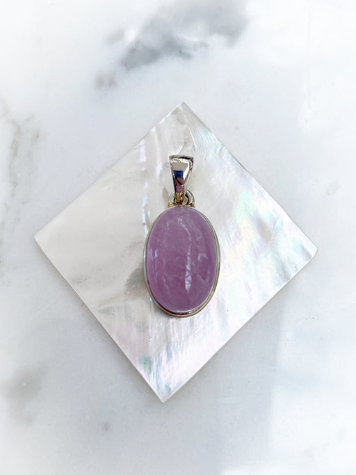 Kunzite Cabochon Pendant | Sterling Silver Necklace | Light Years Jewelry