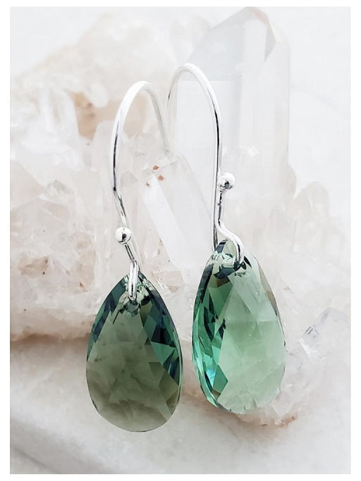 Crystal Briolette Drop Earrings | Sterling Silver Dangles | Light Years