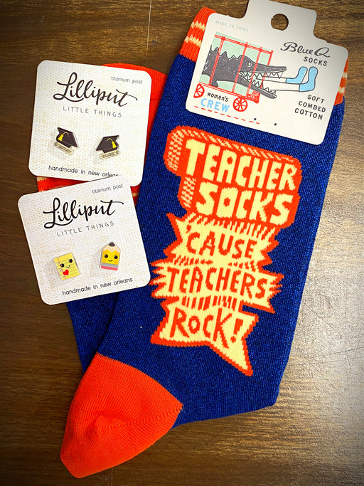 Teachers Rock Crew Socks by Blue Q | Gifts & Accessories | Light Years