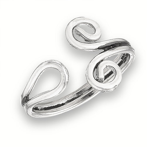 Sterling Silver Long Spiral Coil Toe Ring