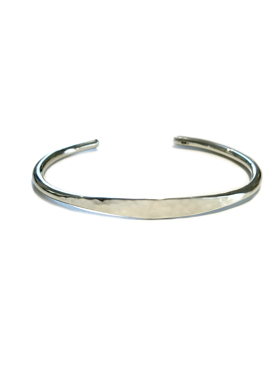 Wanderlust Hammered Sterling Silver Bangle Cuff Bracelet