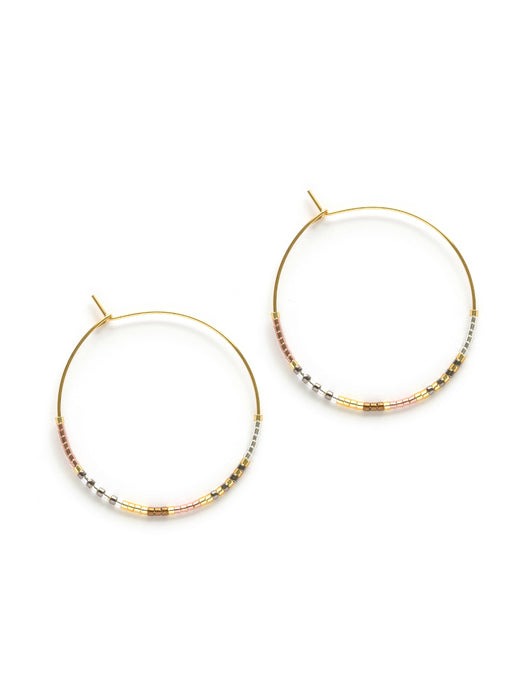 Colorful Beaded Hoop Earrings | 14kt Gold Filled | Light Years Jewelry Fiesta