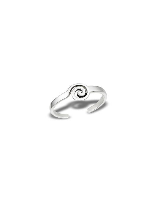 Sterling Silver Long Spiral Coil Toe Ring