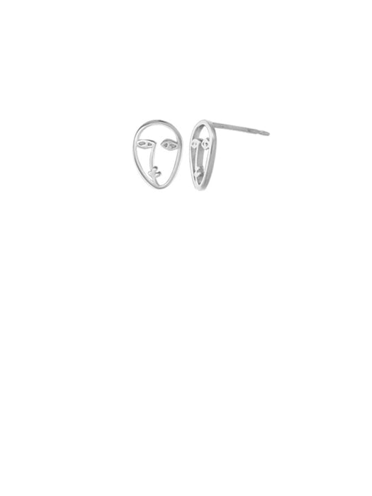 Face Outline Posts | Sterling Silver Stud Earrings | Light Years Jewelry