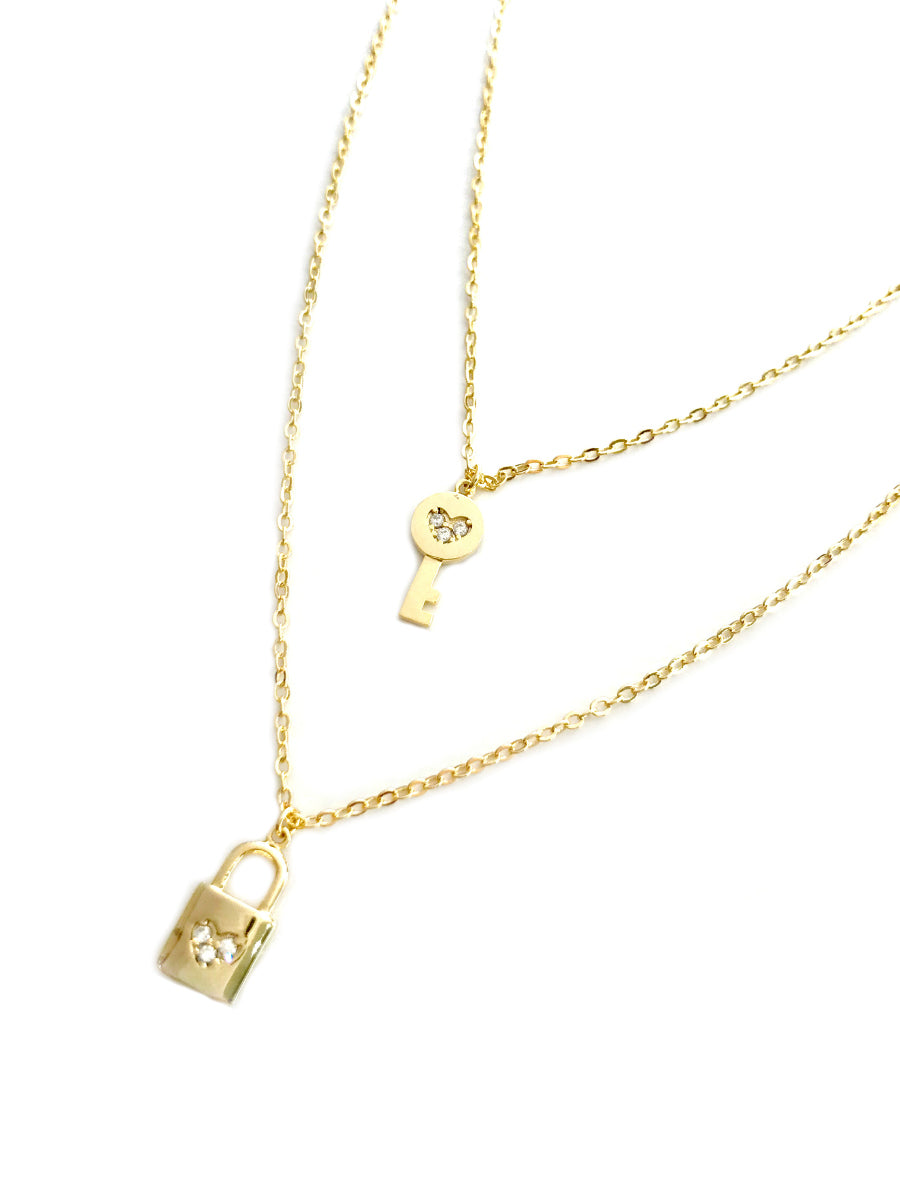 Gold Lock & Key Necklace