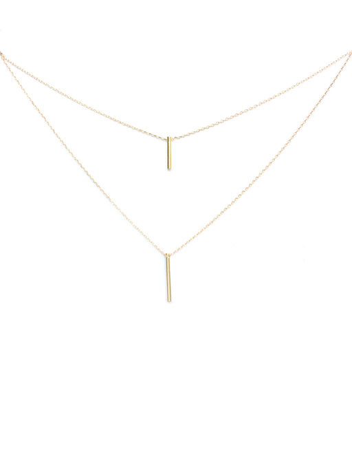 Layered Bars Necklace | Gold Silver Plated Chain | Light Years Jewelry