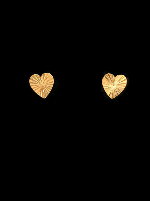 Linear Burst Heart Posts | Gold Plated Studs Earrings | Light Years