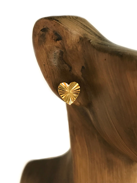 Linear Burst Heart Posts | Gold Plated Studs Earrings | Light Years