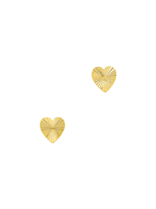 Linear Burst Heart Posts | Gold Plated Studs Earrings | Light Years