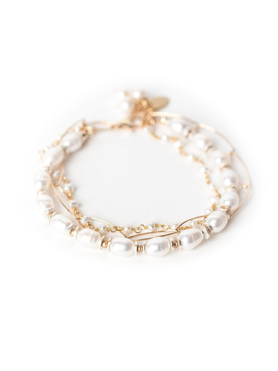 Sisterhood Bracelet|Chunky Chain Link Bracelet with Pearl Gold Vermeil Sterling Silver / without Pearl Charm