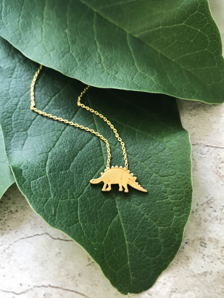 Rose Gold Diplodocus Dinosaur Necklace | Lisa Angel