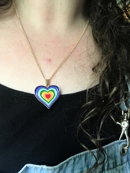 Rainbow on sale heart necklace