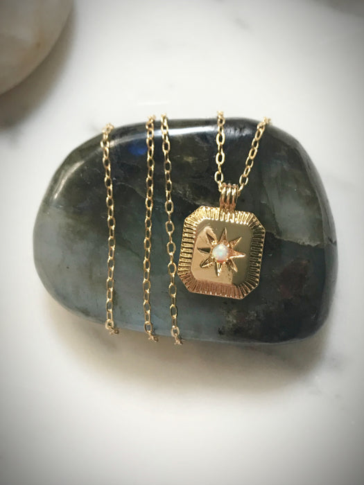 14k Diamond Opal Sun Necklace – KEILA