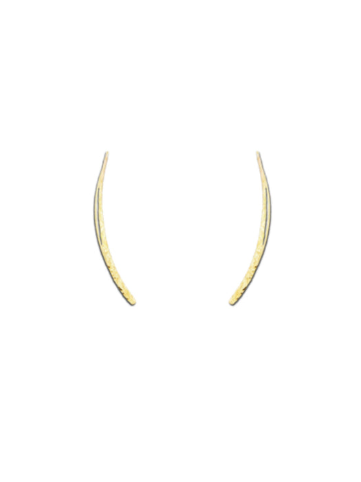 Hammered Curve Earrings | 14kt Gold Filled Threader | Light Years 