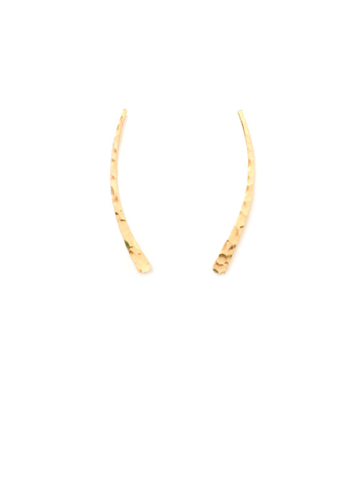 Hammered Curve Earrings | 14kt Gold Filled Threader | Light Years 