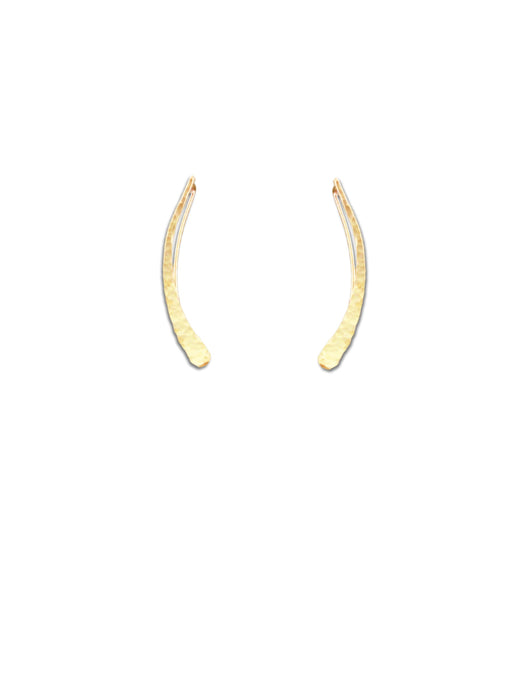 Hammered Curve Earrings | 14kt Gold Filled Threader | Light Years 