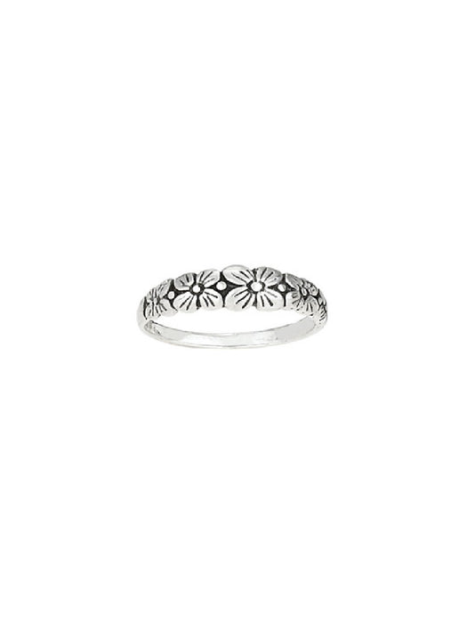 Flower Band Ring | Sterling Silver Size 6 7 8 9 | Light Years Jewelry