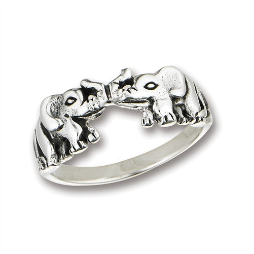 Sterling Silver Double Elephant Ring, $18 | Light Years Jewelry